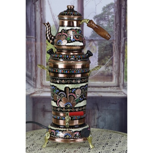 Teapot + Copper Samovar Mini Electric With Thermostat