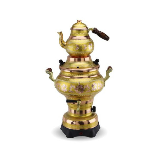 Rose Flower Gold Color Copper Samovar With Electric Thermostat