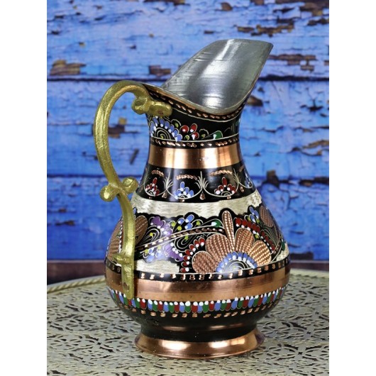 Copper Jug ​​Engraved With Roses