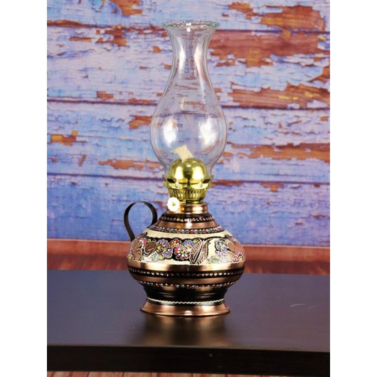 Brass Lamp / Lantern Medium Size With Floral Pattern