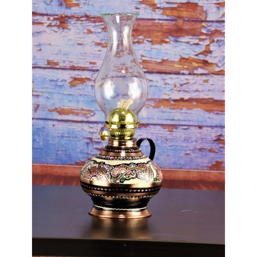 Brass Lamp / Lantern Medium Size With Floral Pattern