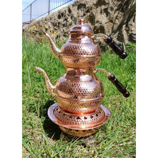 Copper Honeycomb Teapot Set With Ottoman Burner