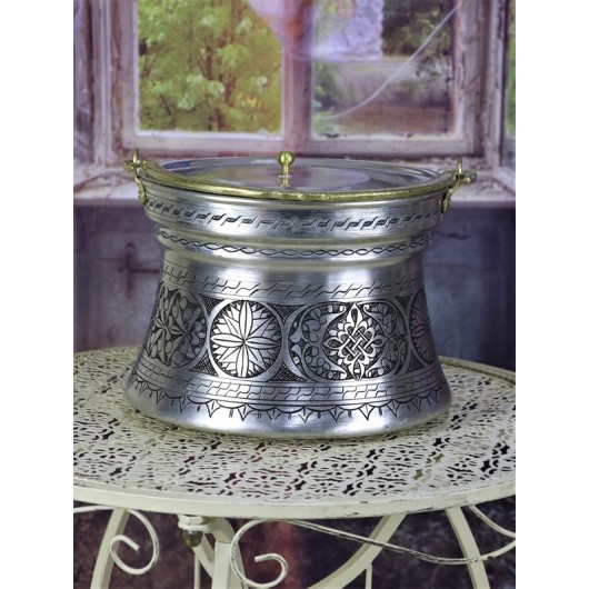 Tinplated Embossed Antique Brass Yogurt Bucket / Pail 5 Liter