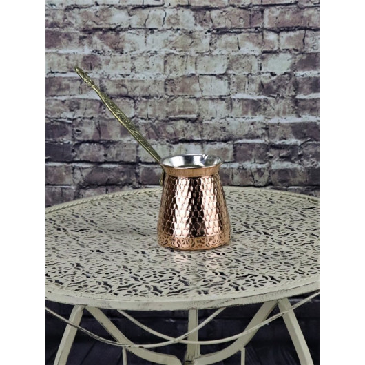 Thick Honeycomb Embroidered Copper Coffee Pot 3 Cups