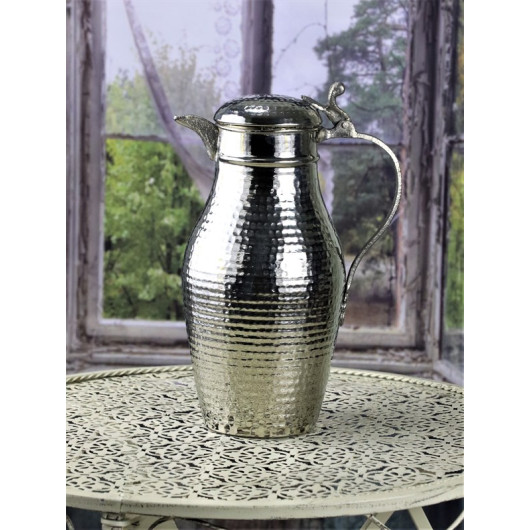 Water Jug Made Of Brass And Nickel With Lid And Handle