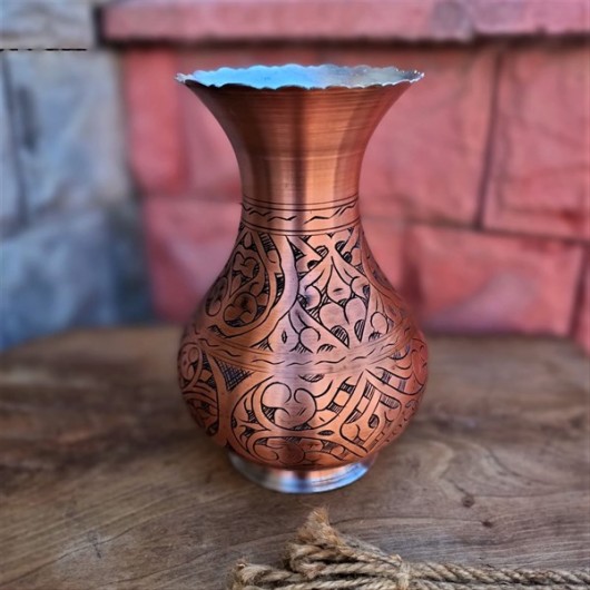 Chisel Embroidered Copper Vase
