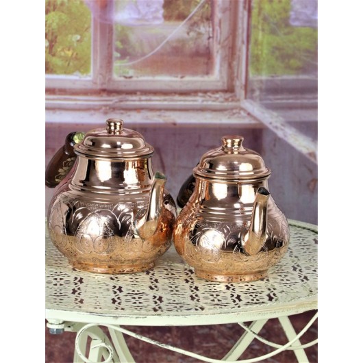 Medium Sized Copper Teapot Set