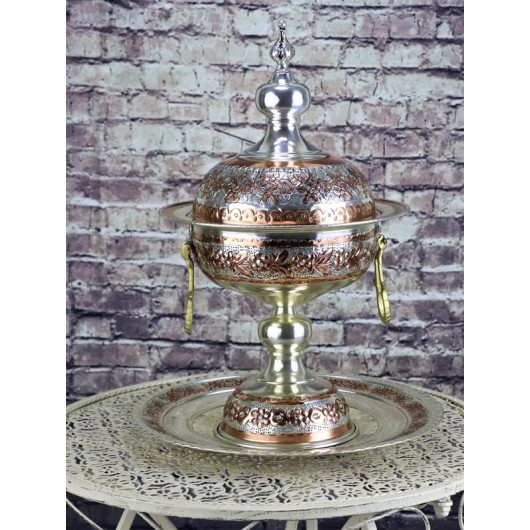 Medium Sized Brass Ottoman For Decoration