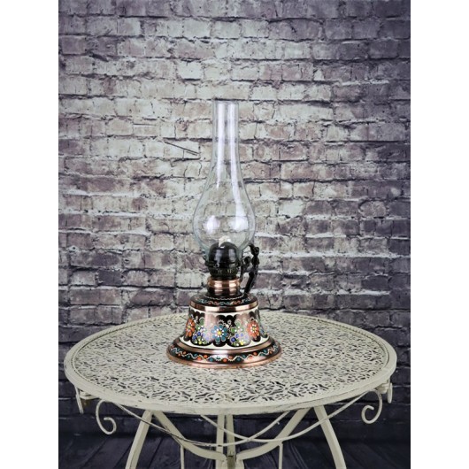 Copper Lamp / Lantern With Floral Patterns