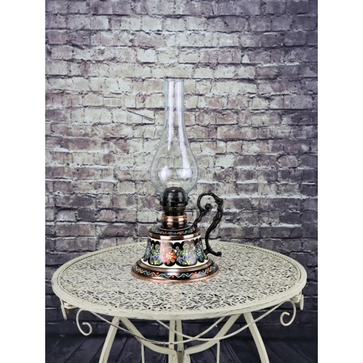 Copper Lamp / Lantern With Floral Patterns