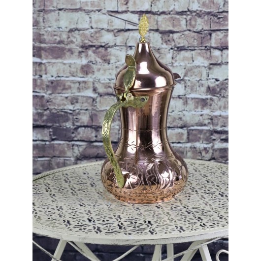 Mırra Large Size Copper Arabian Teapot Milk Pot 1,300 Ml