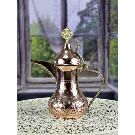 Medium Size Copper Arabic Coffee Dallah 700Ml