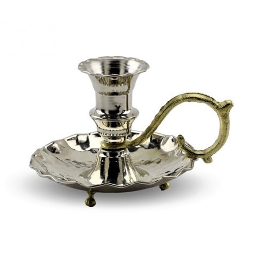 Nickel Plated Copper Candlestick Candle Holder