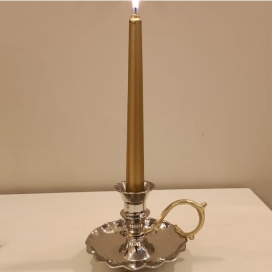 Nickel Plated Copper Candlestick Candle Holder