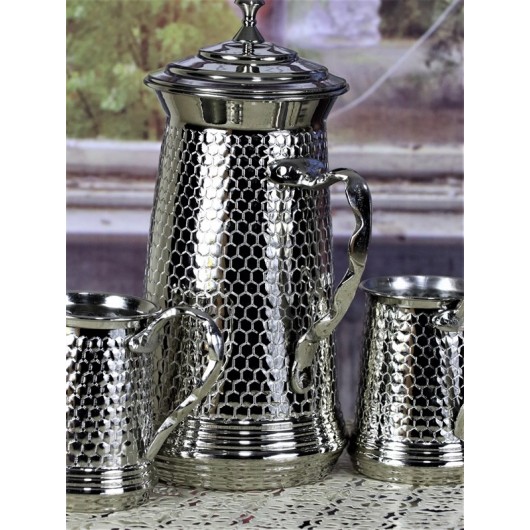 Honeycomb Chisel Nickel Copper Jug Set