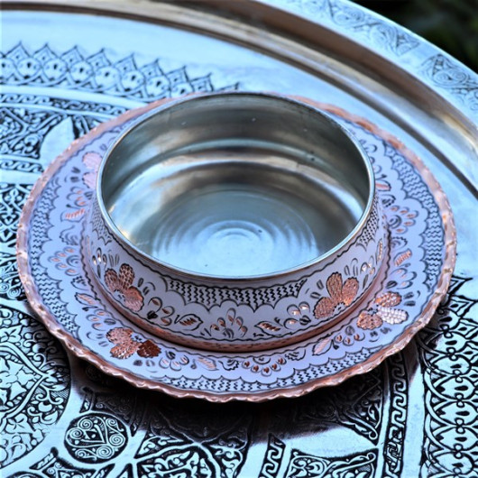 Luxury Royal Copper Soup Plate (Dish) Handcrafted