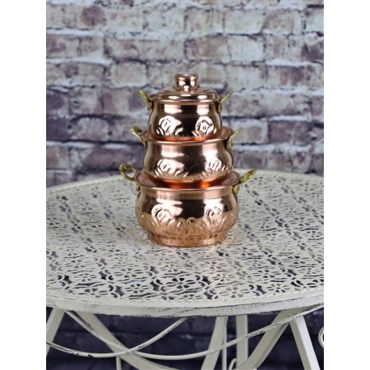 Triple Copper Lid Casserole Pot Trinket