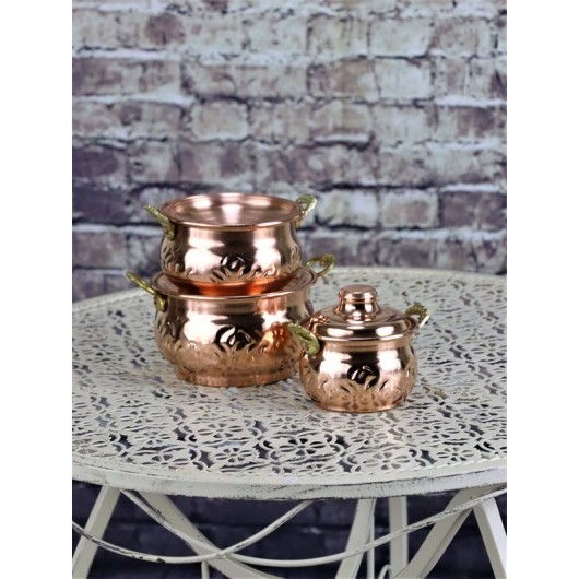 Triple Copper Lid Casserole Pot Trinket