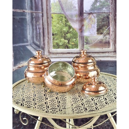 Triple Hammered Copper Spice Rack