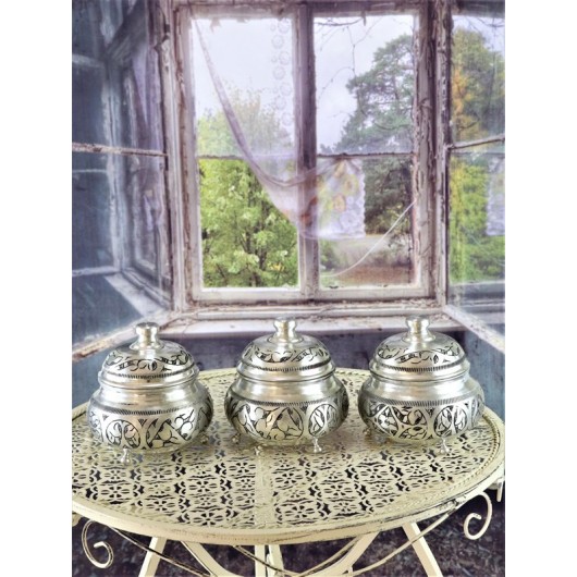 Triple Tin Engraved Copper Spice Rack