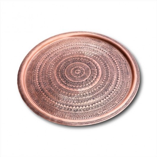Copper Tray With Grape Engraving 60 Cm