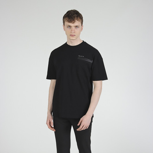 Men's T-Shirt With Pocket Large Size - Black