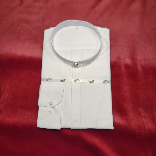 Mens White Long Sleeved Shirt In Luxurious Cotton