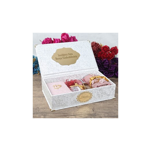 A Ramadan Gift Box In Velvet With Custom Text