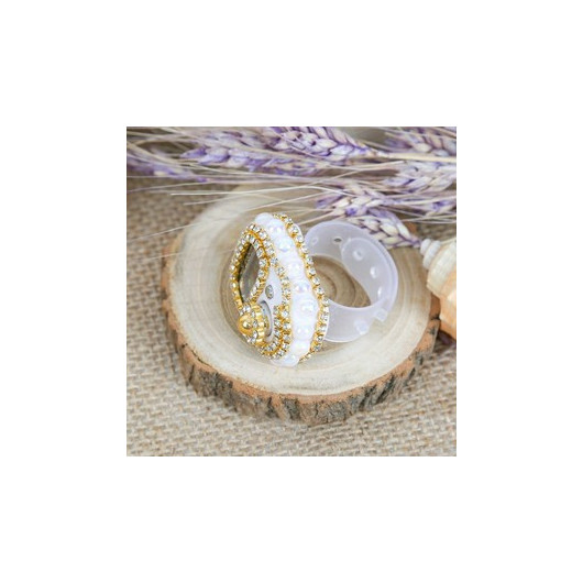 Gift Mini Quran & Luxury Stone Zikirmatik & Pearl Rosary Gift Set - White