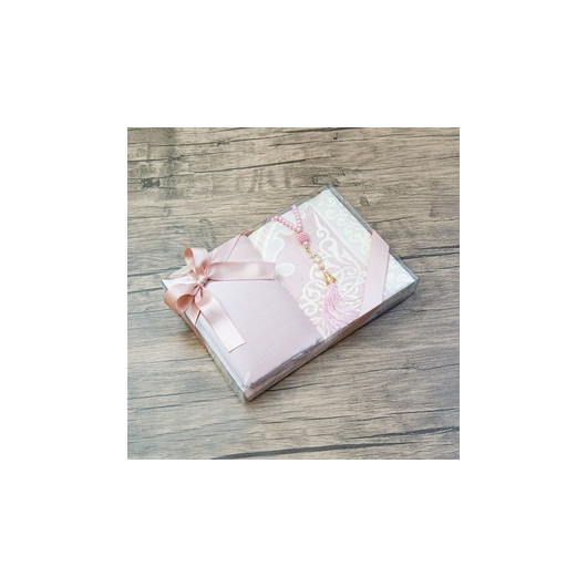 Prayer Rug And Pink Rosary Shawl With Gift Box
