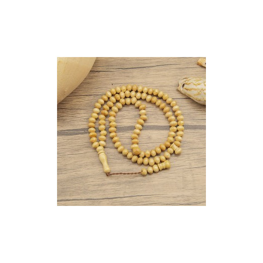 Kaaba Scented 99 Boxwood Cream Wooden Prayer Beads Box 8 Mm