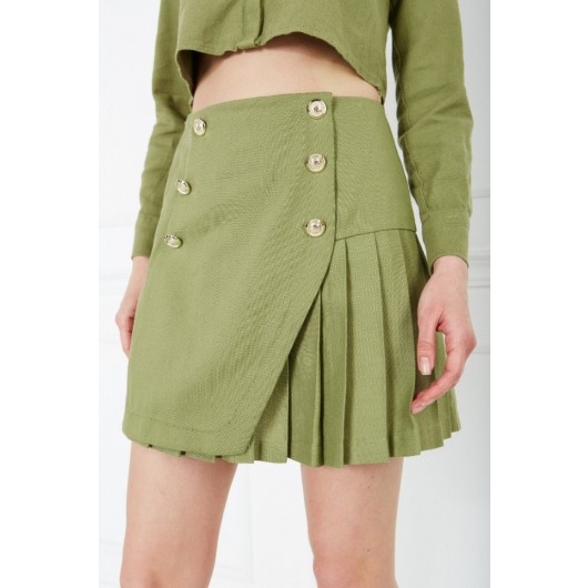 Short Lined Pleated Skirt