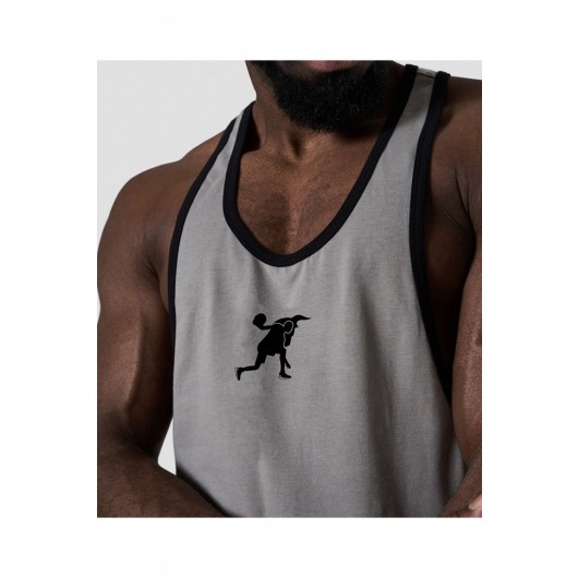 Gray Reflective Sleeveless Sports Shirt For Men