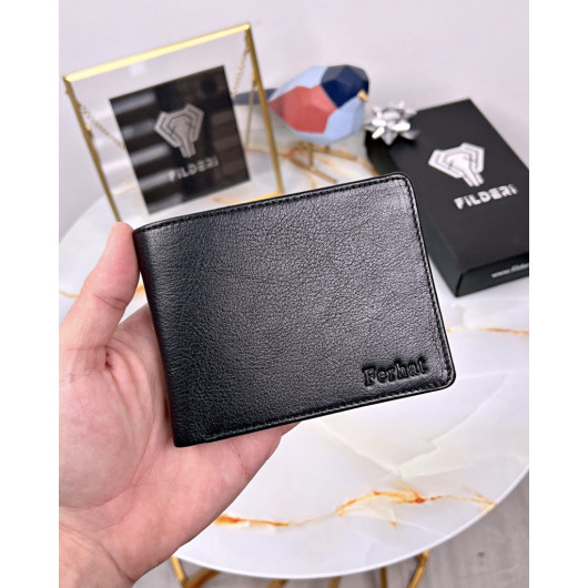 Men's Wallet Genuine Leather Black