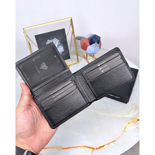 Men's Wallet Genuine Leather Black