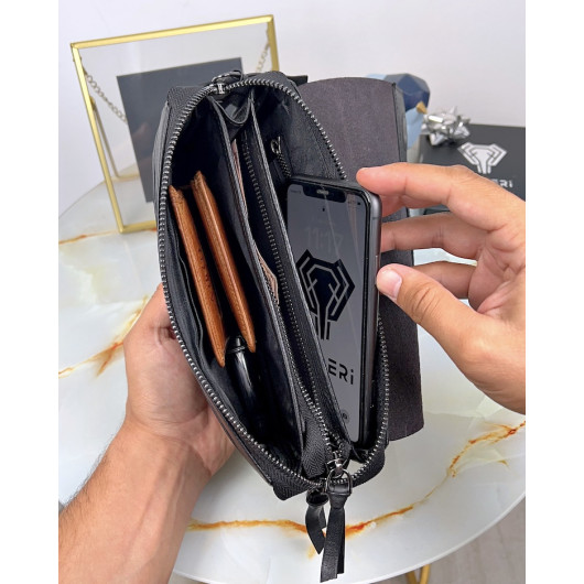Men's Handbag Genuine Leather Premium Black