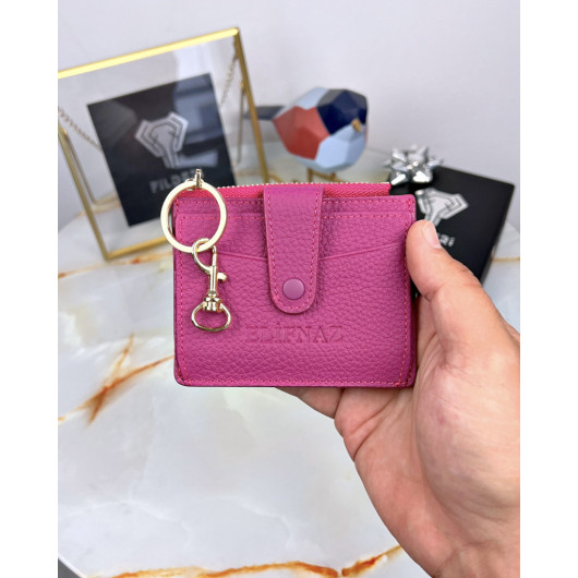 Women's Card Holder Wallet Pink Color Genuine Leather