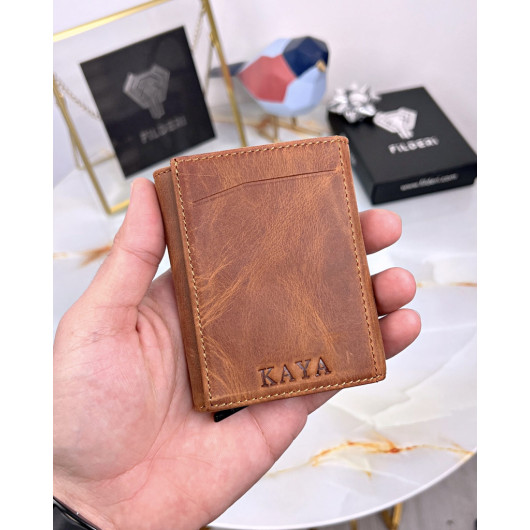 Mechanism Wallet Genuine Leather Hazelnut Color