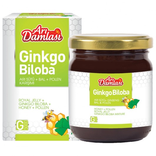 Ginkgo Biloba Özü (Almsacea Bitkisi) + Bal + Polen + Arı Sütü Karışımı 230 Gram