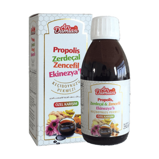 Carob Molasses With Propolis Extract, Turmeric, Ginger And Echinacea 250 Ml - For Children