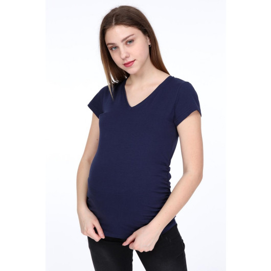 3158-V Neck Short Sleeve Maternity T-Shirt