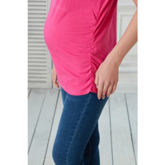 3160-Maternity Wear Strapless Plain T-Shirt-Athlete