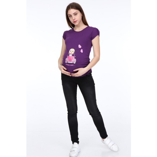 3207-Coming Soon Short Sleeve Maternity T-Shirt