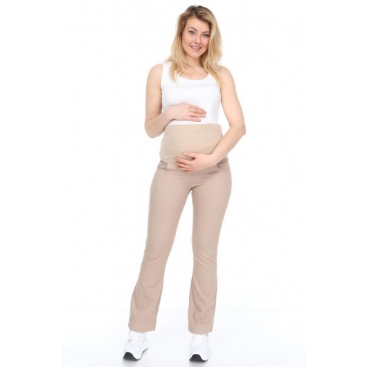 Lycra Cotton Half Spanish Leg Maternity Jeans