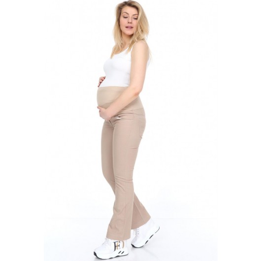Lycra Cotton Half Spanish Leg Maternity Jeans