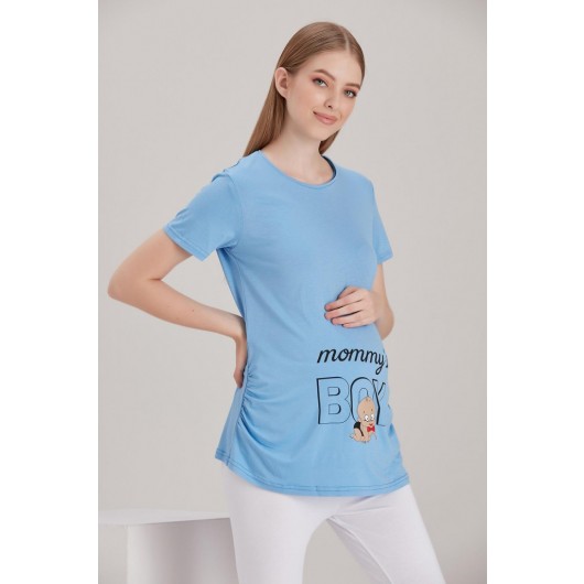 4476-Mommy's Boy Viscose Maternity T-Shirt