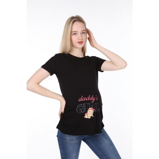 4477-Daddy's Daughter Viscose Maternity Short Sleeve T-Shirt
