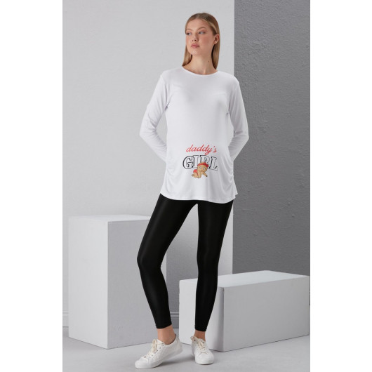 4497-Viscose Father's Daughter U Sleeve Pregnant T-Shirt