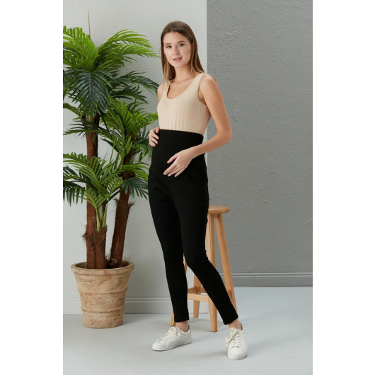 5034-Ankle Length Cotton Lycra Maternity Skinny Pants
