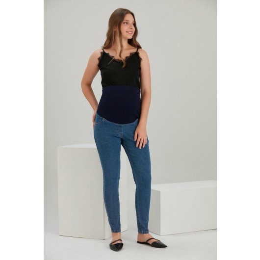 5036-Ankle-Length Elastic Maternity Jeans